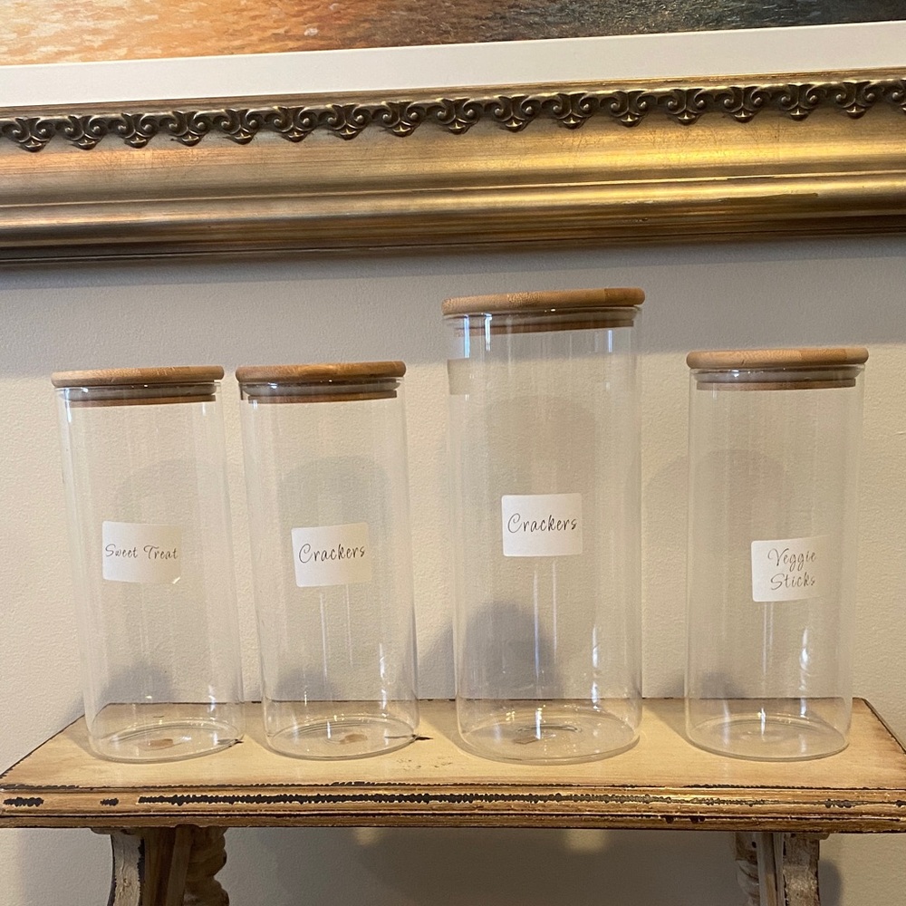 Clear Glass Jars with Wooden Lids